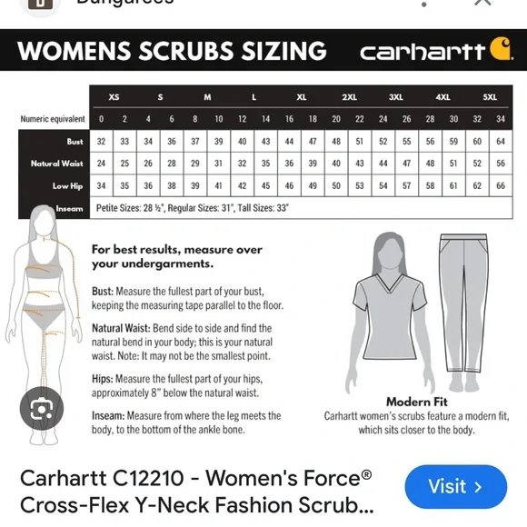 Carhartt Force Stretch Cross-Flex Black Scrub Top size Large - Picture 8 of 8